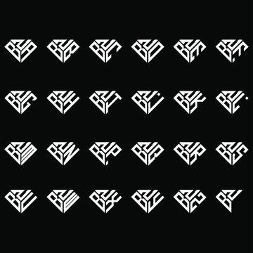 BZA to BZZ letter logo creative design, Multiple triple letter logo design