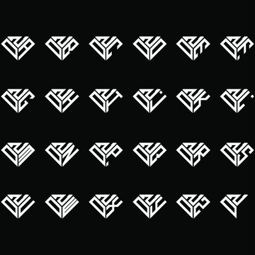 DZA to DZZ letter logo creative design, Multiple triple letter logo design