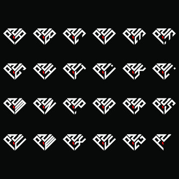 PZA to PZZ letter logo creative design, Multiple triple letter logo design