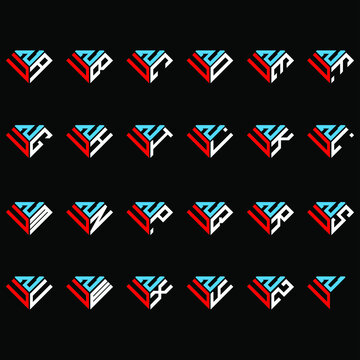 UZA to UZZ letter logo creative design, Multiple triple letter logo design