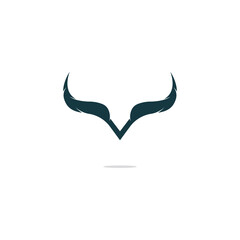 bull head horn icon template