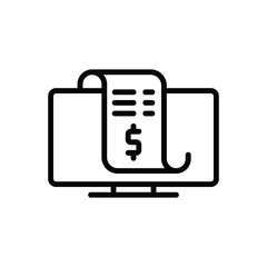 Black line icon for amounts