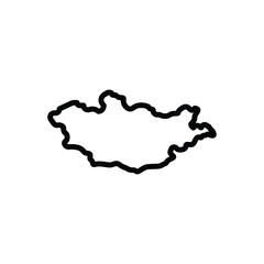 Black line icon for mongolia