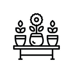 Black line icon for pot