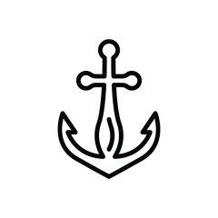 Black line icon for anchor