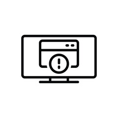 Black line icon for error