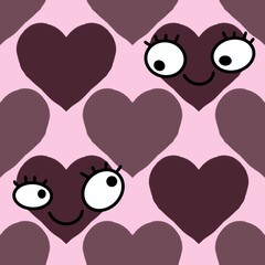 Seamless valentines pattern with hearts for postcard and gifts and cards 