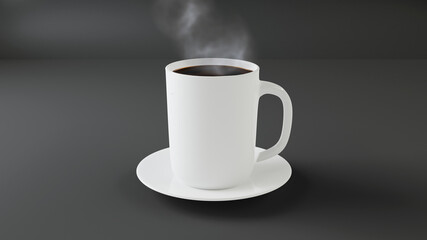 White coffee mug mockup on a black background. coffe mug