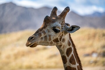 A long slender giraffe in Palm Springs, California