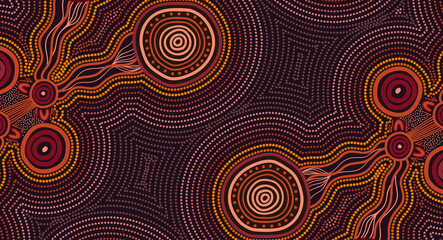 Vector Aboriginal Dot Design Background