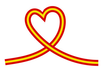 Corazón con la bandera de España en fondo blanco. - obrazy, fototapety, plakaty
