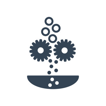Vector black icon grinding, milling of seeds, grains