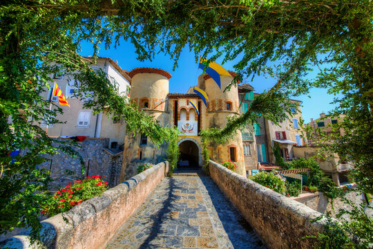 Bridge Leading to the Entrance, Called Porte Royale, of the Medieval City of Entrevaux, Provence