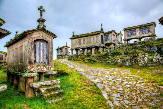 Granaries in the Village of Lindoso, Portugal