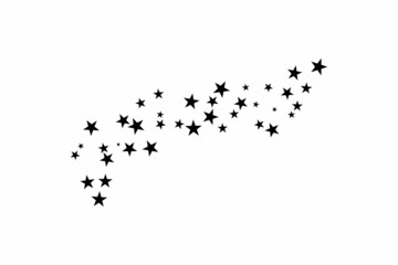 Obraz premium Fireworks star random source stream. Falling Star. Stars on a white background.