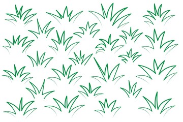 Naklejka na ściany i meble Grass, doodle grass vector illustration, collection in handdrawn style