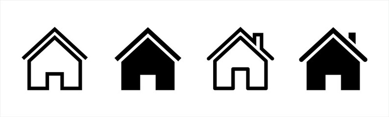 House icons set. Real estate. Houses symbols for apps and websites.