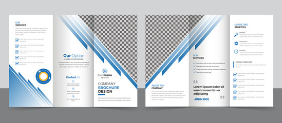 Creative corporate modern business trifold brochure template, trifold layout, a4 size brochure.	