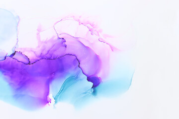 art photography of abstract fluid painting with alcohol ink, pink and purple colors