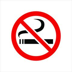 Smoking is Prohibited Forbidden Smoking No Smoking Isolated Vector