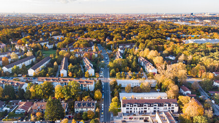 Obraz premium Aerial view of Perlach hood in Munich