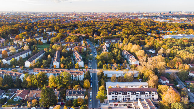 Aerial view of Perlach hood in Munich