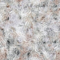 Seamless neutral and white grungy classic abstract surface pattern design for print. High quality illustration. Monochrome earth colored design with white pattern design overlay. Repeat graphic swatch
