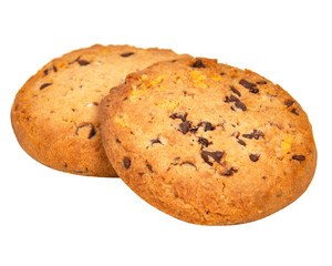 Cookies with chocolate american style food isolated on the white background