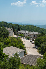 Daytime view towns and villages in the Vikos national park in northern Greece