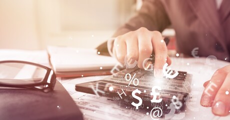 Accounting businesswomen are calculating and analyzing real estate investment data,