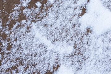 Natural winter snow on ground, textured background