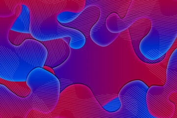 Background illustration of overlappying waves in red and blue with space for text