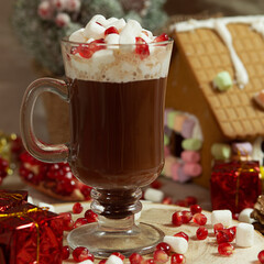 Pomegranat and cacao warm christmas still life photo