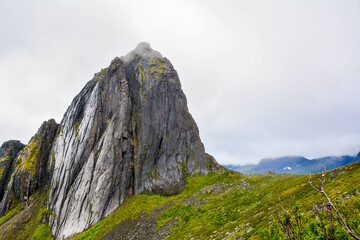 View from Mount Hesten on Iconic Mountain Segla 