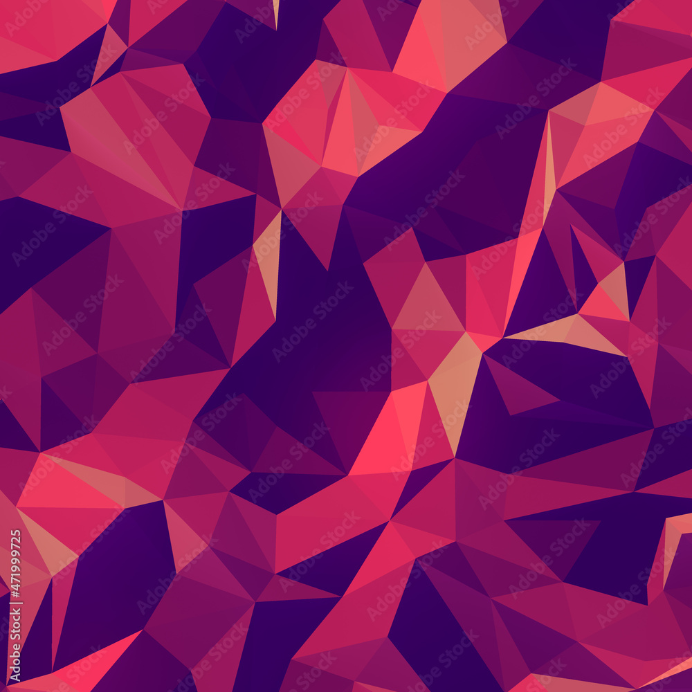 Fototapete 3d rendering triangular pattern for decoration design. Abstract geometric digital illustration. Mosaic background
