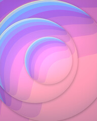 Modern 3d rendering digital illustration with neon color spherical shapes