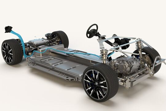 Electric Vehicle Cross Section on the BMW i4 sports example