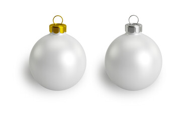 Blank evening balls mockup template isolated over white Background. Christmas X-mass balls mockup. 3d rendering.
