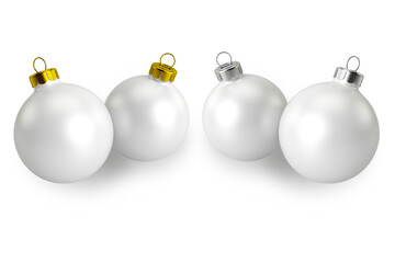 Blank evening balls mockup template isolated over white Background. Christmas X-mass balls mockup. 3d rendering.