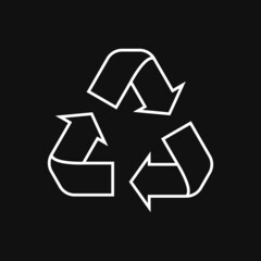 Recycle symbol icon vector on grey background