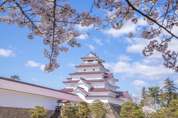 Obraz premium 福島県 春の鶴ヶ城