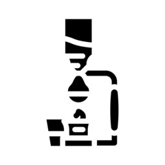 japanese style coffee machine glyph icon vector. japanese style coffee machine sign. isolated contour symbol black illustration