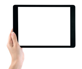 Female hands holding digital tablet