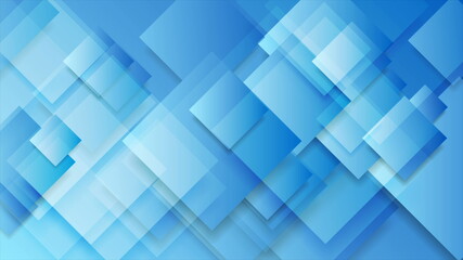 Bright blue glossy squares abstract tech background