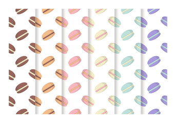 Collection Colorful Macarons Seamless Pattern