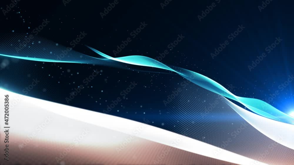 Wall mural blue creative abstract technology background. futuristic digital data flow. seamless loop.