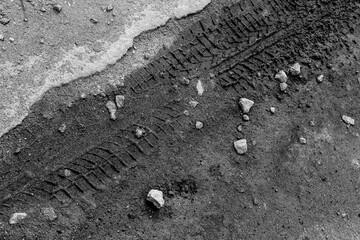 Tire marks.