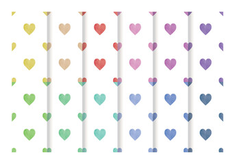 Collection Colorful Hearts Seamless Pattern