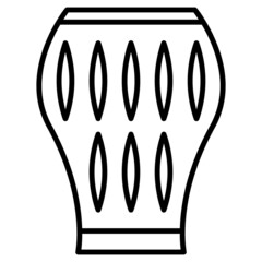 Amphora, urn, vase. An object made of clay for the interior. Ceramic vase for flowers, dry compositions. Vector icon, outline, isolated.