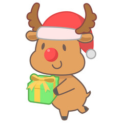 クリスマス　トナカイ　イラスト